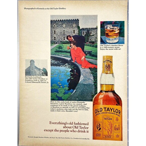 Old Taylor Whiskey "Everything's Old Fashion except the people"VTG Print Ad 1967 - Picture 1 of 3
